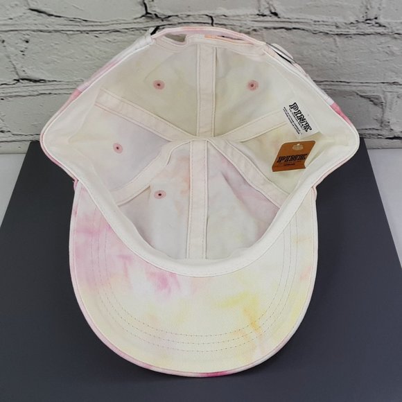 VICTORIA'S SECRET 'PINK' EMBROIDED LOGO TIE-DYE BALL CAP/ HAT ADJUSTABLE BACK - Picture 7 of 16